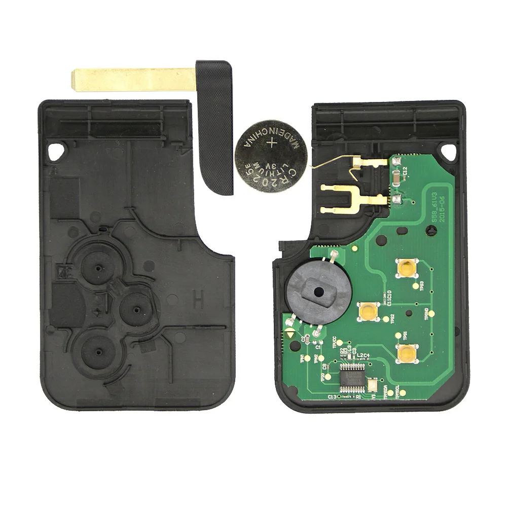 3 кнопки 433 МГц ID46 PCF7947 чип и аварийная вставка лезвия дистанционного ключа автомобиля для Renault Clio Logan Megane 2 3 Scenic дистанционного PCB - Цвет: Full Keycard