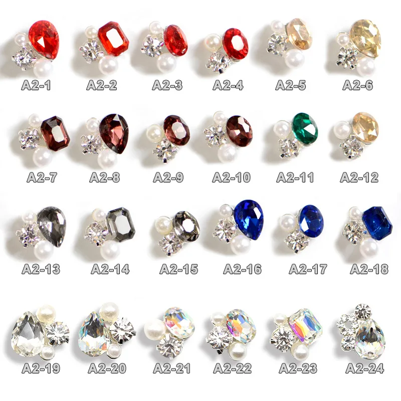 5 шт. новые цветные стразы для ногтей с кристаллами/АВ украшения дизайна из сплава