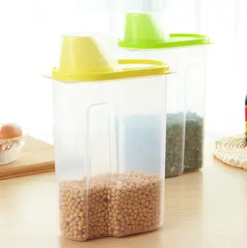 

Food Storage Box Clear Container Set with Pour Lids Kitchen Food Sealed Snacks Dried Fruit Grains Tank Storage Cereal Box