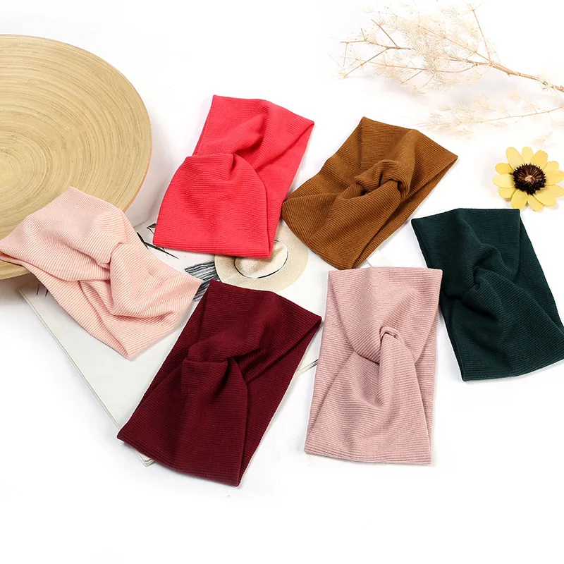 

Повязка для волос с узлом Женская, модная мягкая эластичная хлопковая повязка для бега и занятий спортом на открытом воздухе, для мытья лица, в вечерние стиле