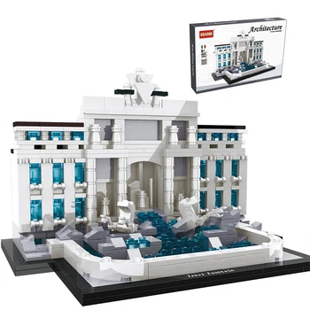 

City Architecture DIY Building Blocks Set Trevi Fountain landmark Educational Toys for children Home Decor Kids Christmas Gifts