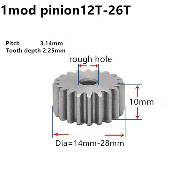 

MOD1 gear rack 12 teeth-26 teeth no hardened thickness 10mm 1 module gear pinion cylindrical spur gear customized