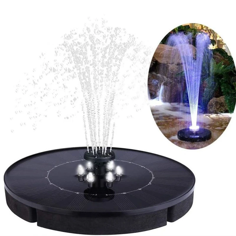 Solar Fountain Led Solar Water Fountain with LED Lights for Outdoor Landscape Garden Decor