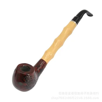 

Length 235mm Color Mixing Bamboo Joint Resin Pipe Manual Carving Pipe Long Fund Pipe Yanju