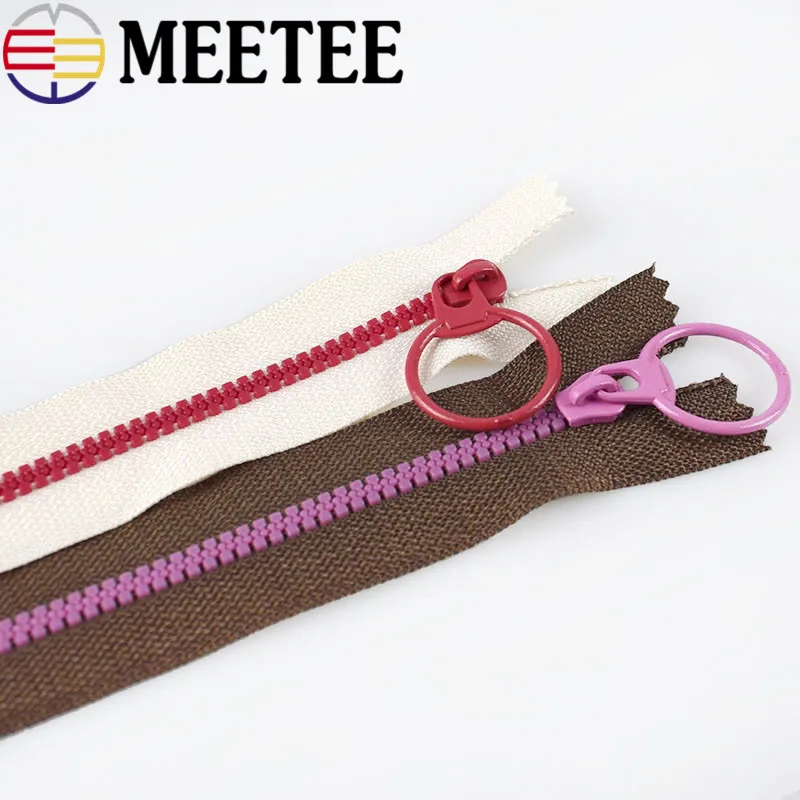 MEETEE 10 шт. 3 #15 40 см многоцветные резиновые застежки молнии с круглым кольцом на для