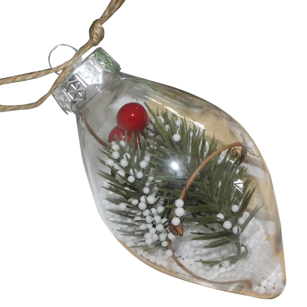 Fashion Christmas Durable Plastic Clear Pine Cone Hanging Ball Bauble Xmas Tree Decoration Holiday Christmas Gift