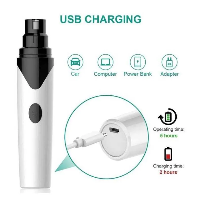 Перезаряжаемая точилка для ногтей домашних животных USB триммер для ногтей машинка для стрижки Портативный уход за собаками и кошками лапы домашнего животного резак для ногтей Прямая