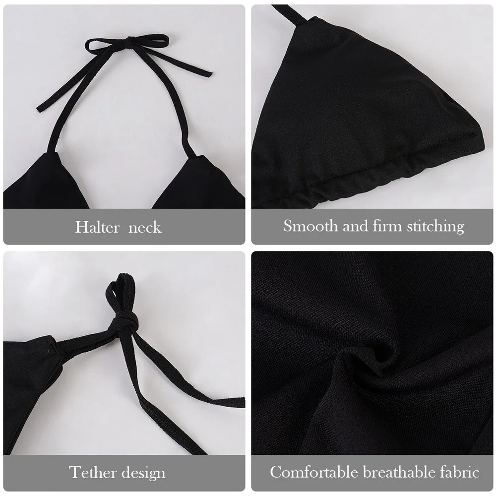 Women Sexy Bikini Split Swimsuit Push-Up Bra Bikini Set 2 Piece Solid Swimwear Bathing Suit Swimming Suits Removable Chest Pad bikini set women swimwear bikini swimsuit