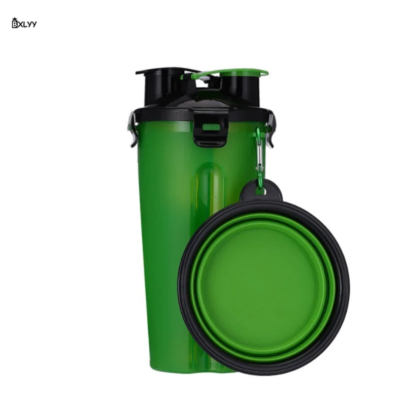 BXLYY Pet бутылка для воды+ миска силиконовая складная миска для еды для собак портативная бутылка для питьевой воды аксессуары для домашних животных. 75z - Цвет: 12