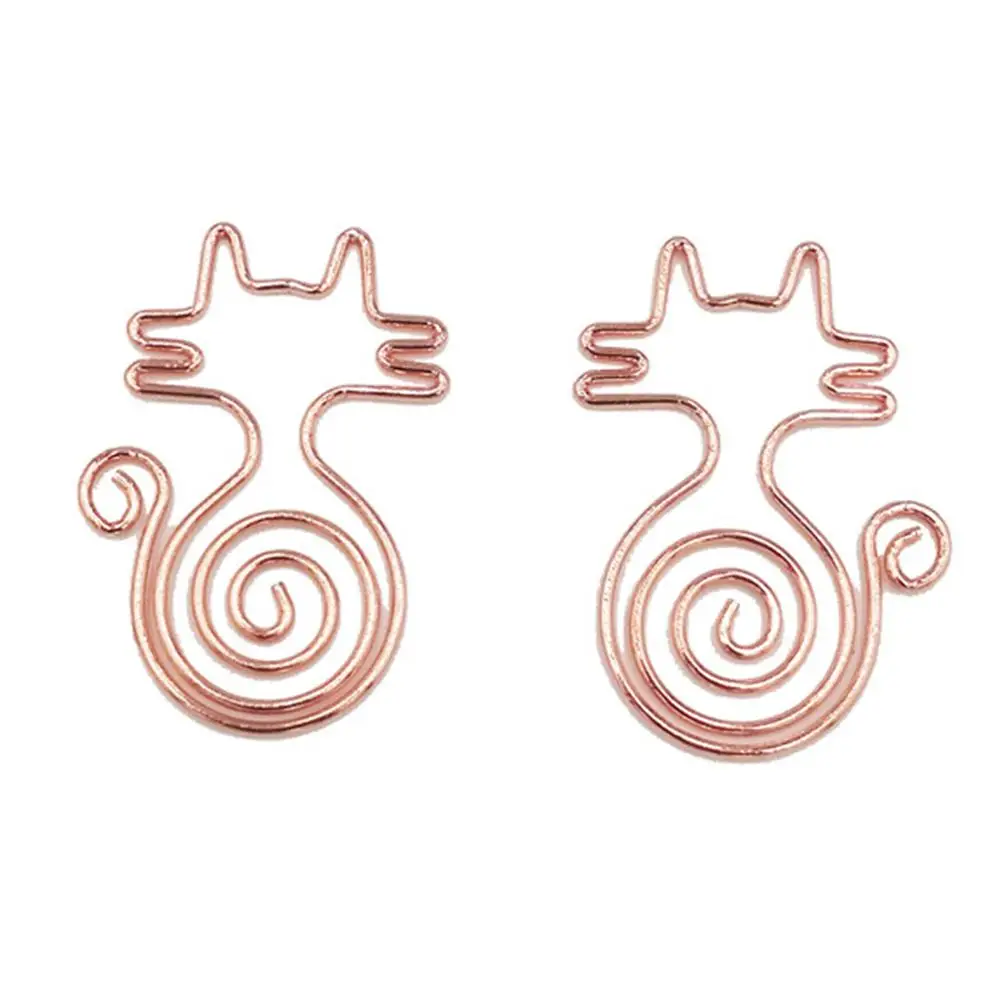 

Document Finishing Paper Clip, 20PCS Cat Shape Cute Creative Rose Gold Paper Clip Office Supplies Scrapbook Notebook,Cute Shape