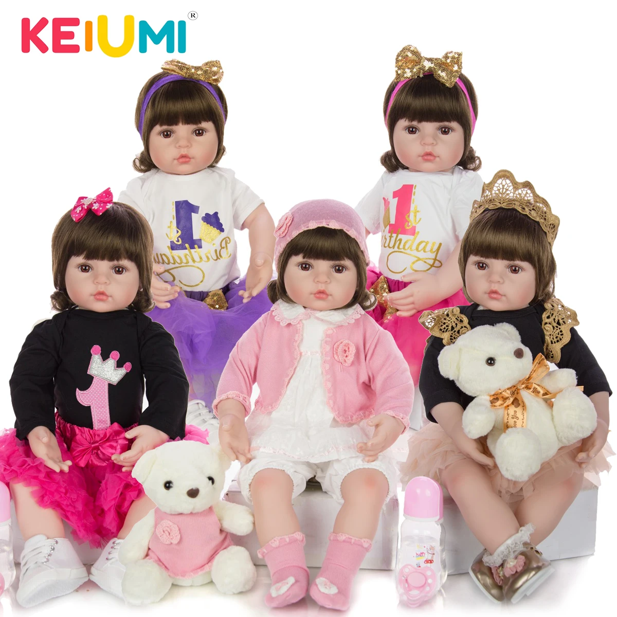 KEIUMI 24 Inch As Lovely Princess New Pink Style Reborn Baby Doll Realistic Silicone Menina Boenca For Birthday Gift | Игрушки и хобби