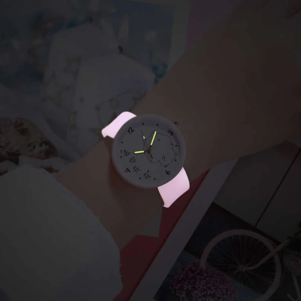 2019 модные новые силиконовые ремешок женские светящиеся часы|Женские часы| |