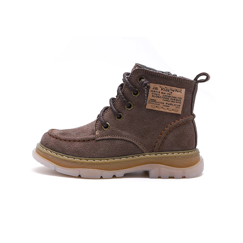 Autumn Winter genuine leather boots children high-top boots boys warm snow girls cotton shoes warm under-15℃ children boots