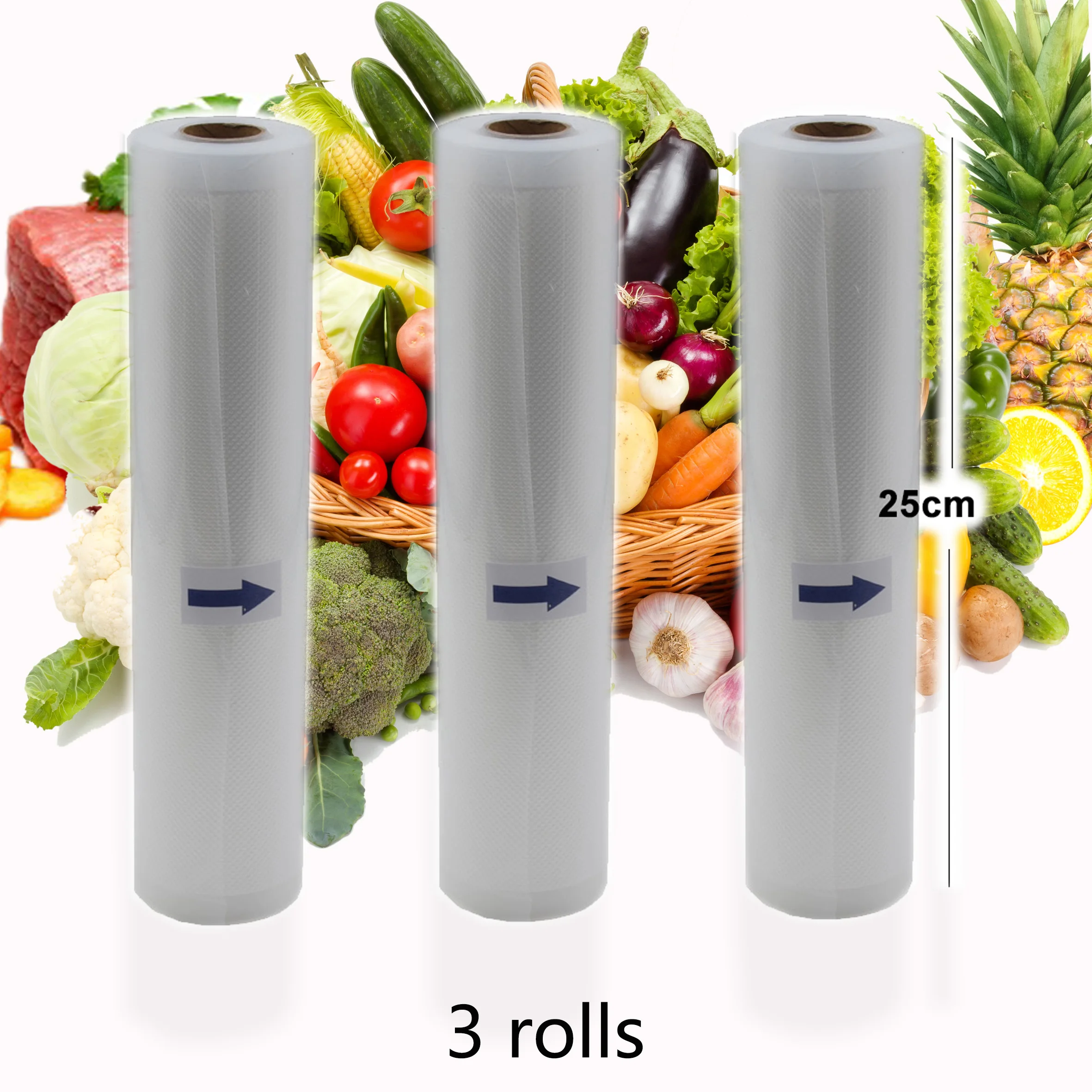 5 рулонов/лот вакуумный упаковщик для пищевых продуктов, вакуумные пакеты для хранения, вакуумные пакеты 5 размеров для кухонного вакуумного упаковщика, чтобы сохранить продукты свежими