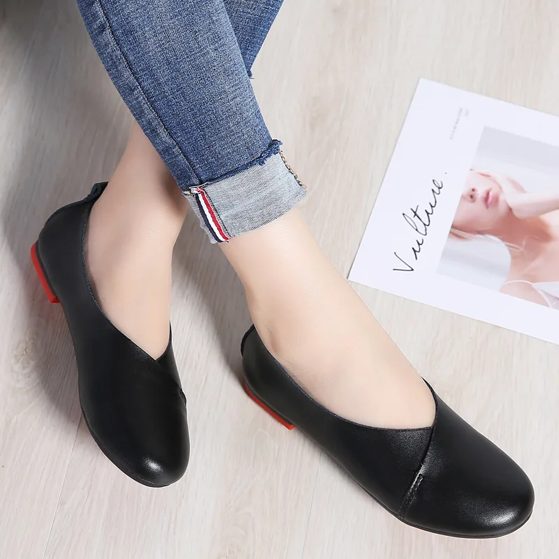 

Large Size Literature And Art Retro Moccosins Women's Mori Girl round Shallow Mouth Flat Top Shoes Summer Versatile Comfortable