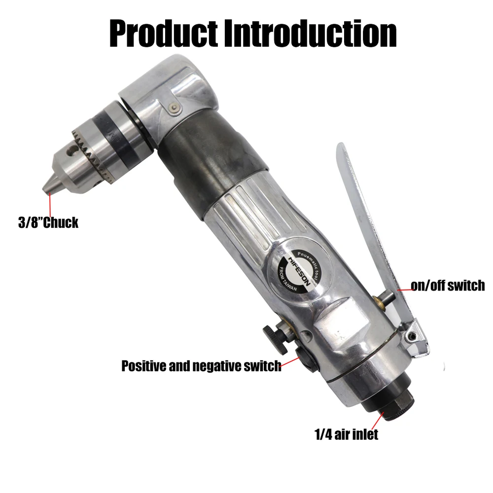 3/" 10 мм пневматическая дрель пистолет 90 градусов высокоскоростной пистолет Тип пистолеты дрель Реверсивный инструмент для сверления отверстий