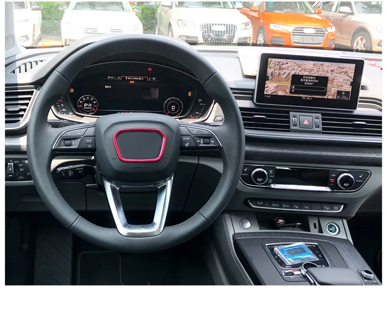 Автомобильная декоративная наклейка на руль эмблема рамка Крышка для Audi Q5 FY Q7-18