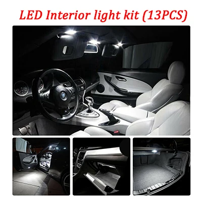 interior light 13P Без ошибок для VW Golf 4 MK4 GTI светодиодный светильник для интерьера комплект+ лампа заднего хода+ боковой габаритный светильник s+ номерной знак+ парковочный светильник - Испускаемый цвет: interior light 13P