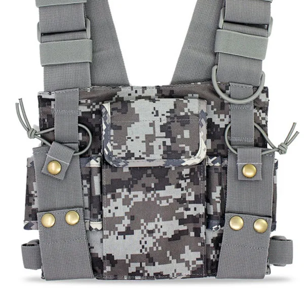 Radios Pocket Radio Chest Harness Chest Front Pack Pouch Holster Vest Rig Carry Case for 2 Way Radio Walkie Talkie for Baofeng U