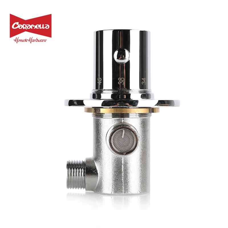 DN15 Solid Brass Thermostatic Mixing Valve Thermostat Faucet for Shower System Water Temperature Control Chrome Home Improvement
