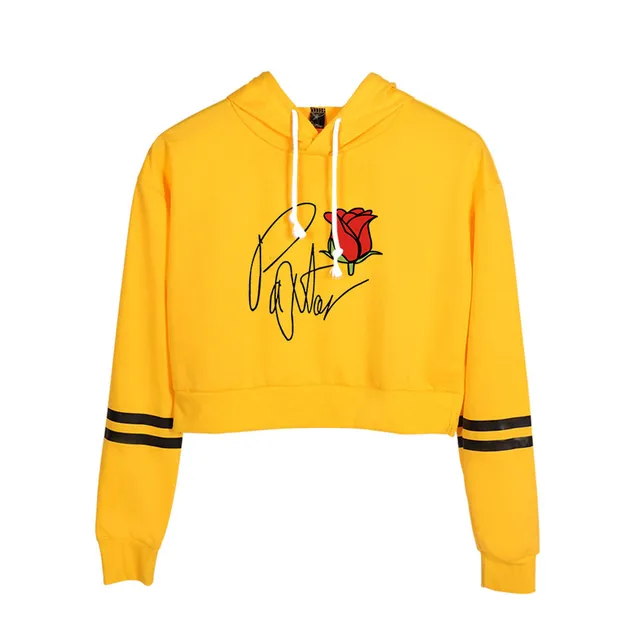 yellow hoodie crop top