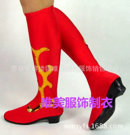 

Tibetan Mongolia Dance Boots Women's Dance Boots Nation Dance Performance Red Ultra-stretch Boots
