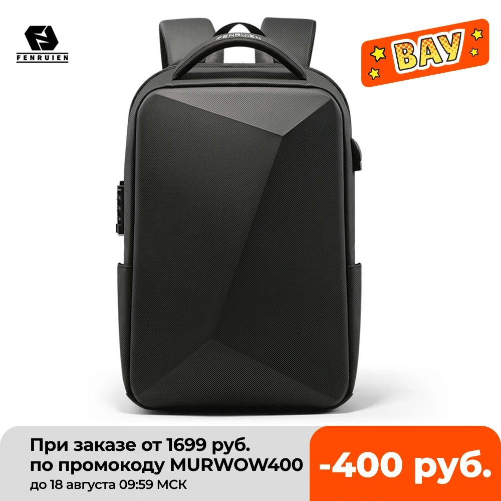 Cheap Fenruien Brand Laptop Backpack Anti-theft Waterproof School Backpacks USB Charging Men Business Travel Bag Backpack New Design