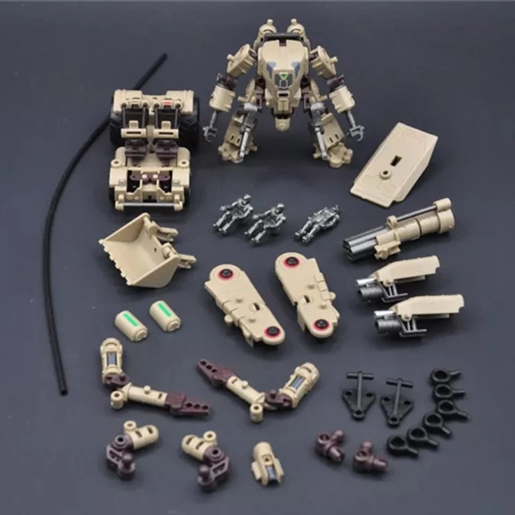 RIHIO MM002 MM-002 трансформация защитник Строительный набор V-Link Mecha серии Собранный мех Робот Игрушки - Цвет: Desert