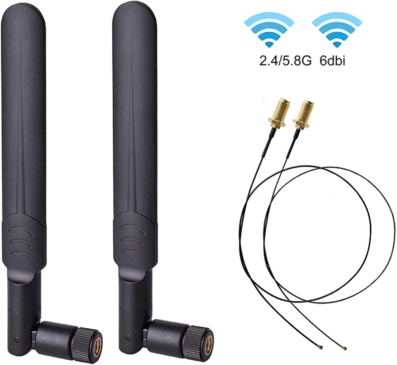 2X8 дБи 2 4 ГГц 5 Двухдиапазонная Wi-Fi стандартная Мужская антенна + 2X35 см Φ IPEX MHF4