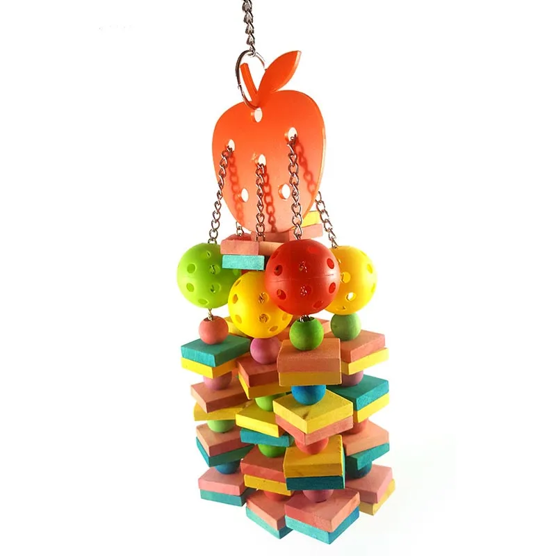 Large Medium Parrots Bite Toys Natural Wood Bird Chewing Toy for Cage Hanging SNO88