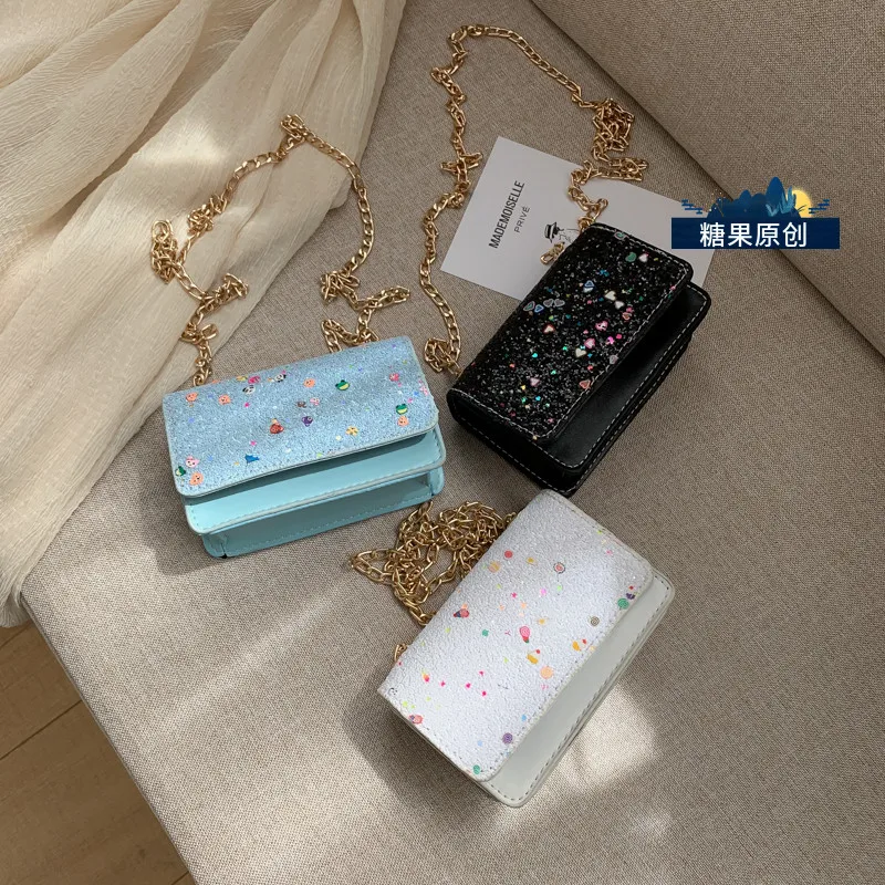 

Mini sequins lipstick small bag women bag new 2020 summer bag fashion women's shoulder diagonal bag