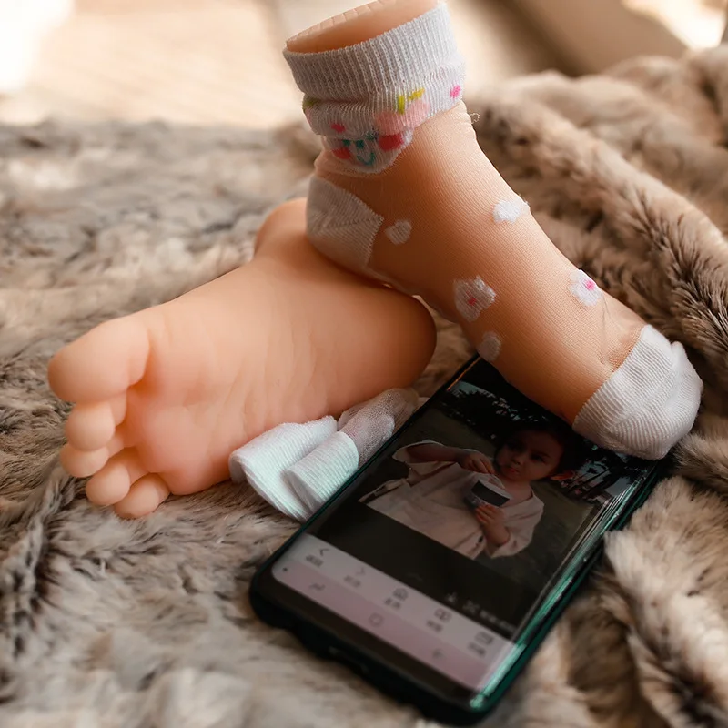 Kids Child Foot Model Full Silicone Length 15cm Simulation Feet Shoes Real Medical Acupuncture Painting Props Display TPE H20