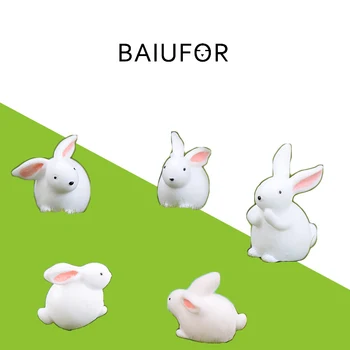 

BAIUFOR Miniature, Mini Rabbit Model, Fairy Garden Decor, DIY Terrarium Accessories Figurines for Home Decor, Children Toys