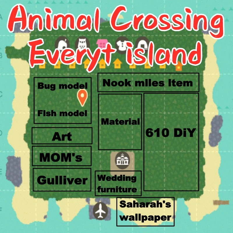 

Animal Crossing Everyt island material furniture art bug fish Gulliver DIY wallpaper, flooring mom Animal Crossing New Horizons