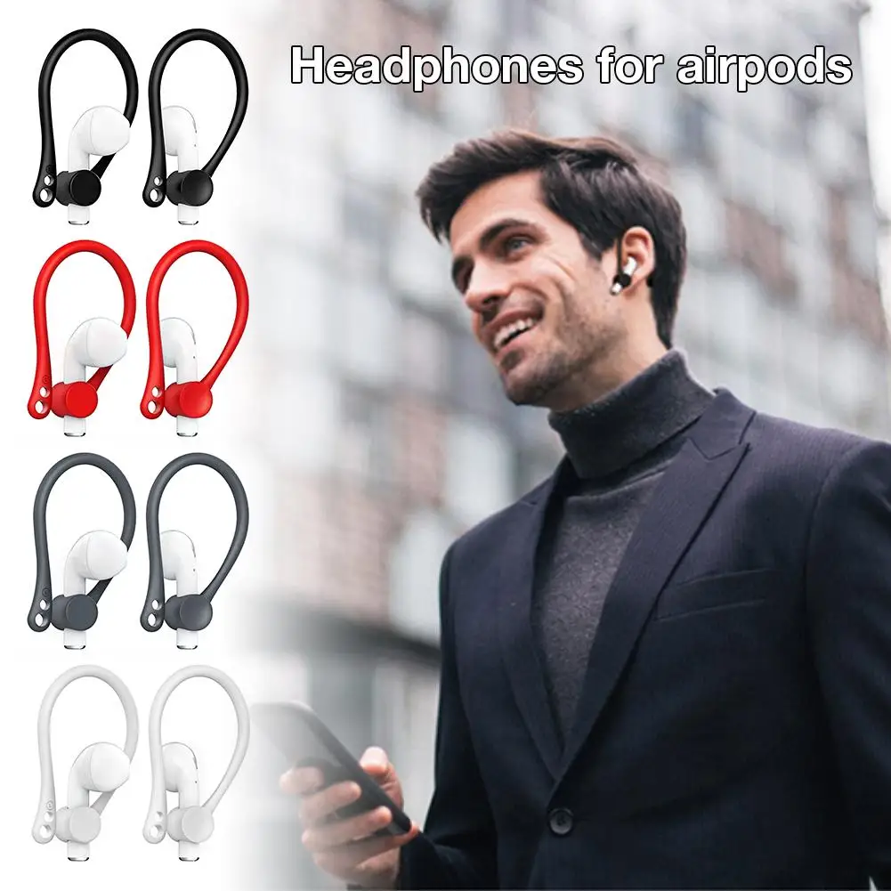 

Protective Cover for Applicable Bluetooth Wireless Headset Sports Silicone Sleeve Ear Hook Headphones for Airpods 1/2
