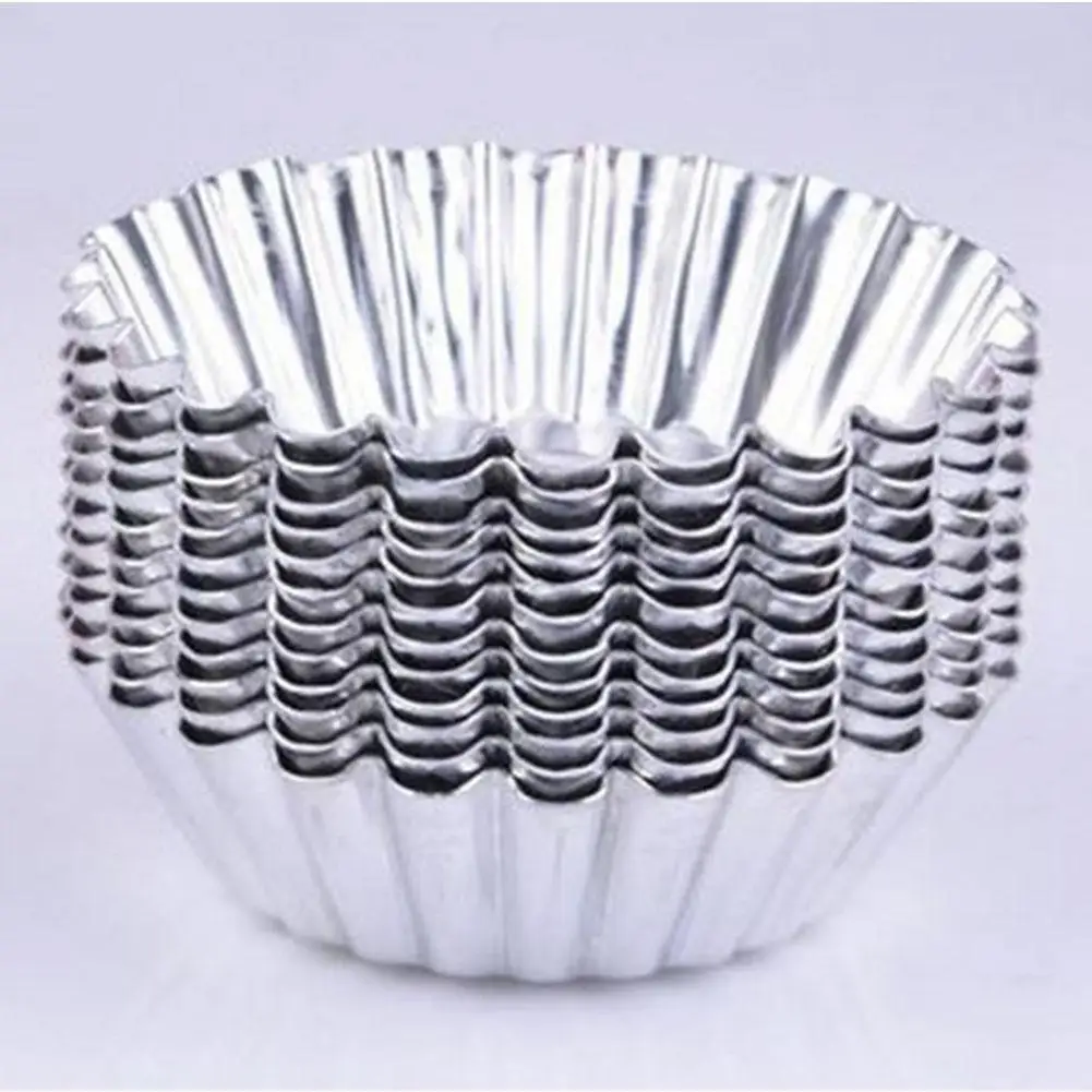 

1PC Reusable Nonstick Ripple Aluminum Alloy Egg Tarts Mold Cupcake Muffin Baking Cup Tartlets Pans Flower Shape Cupcake Case