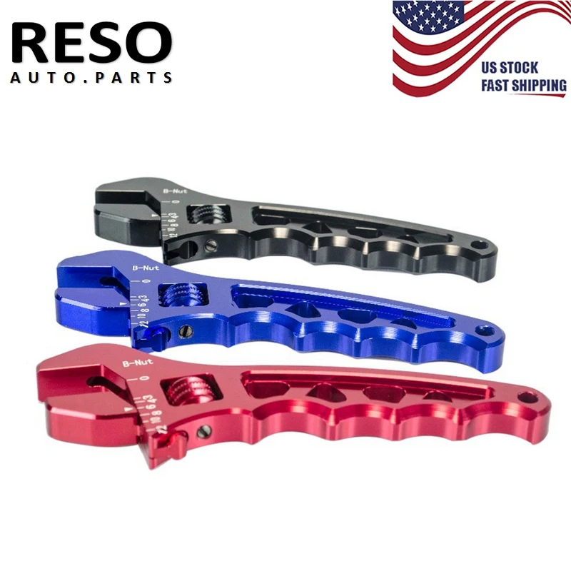 

RESO- Aluminium Adjustable Spanner Tool Wrench Tool Hose Fitting Tool AN3 AN4 AN6 AN8 AN10 AN12