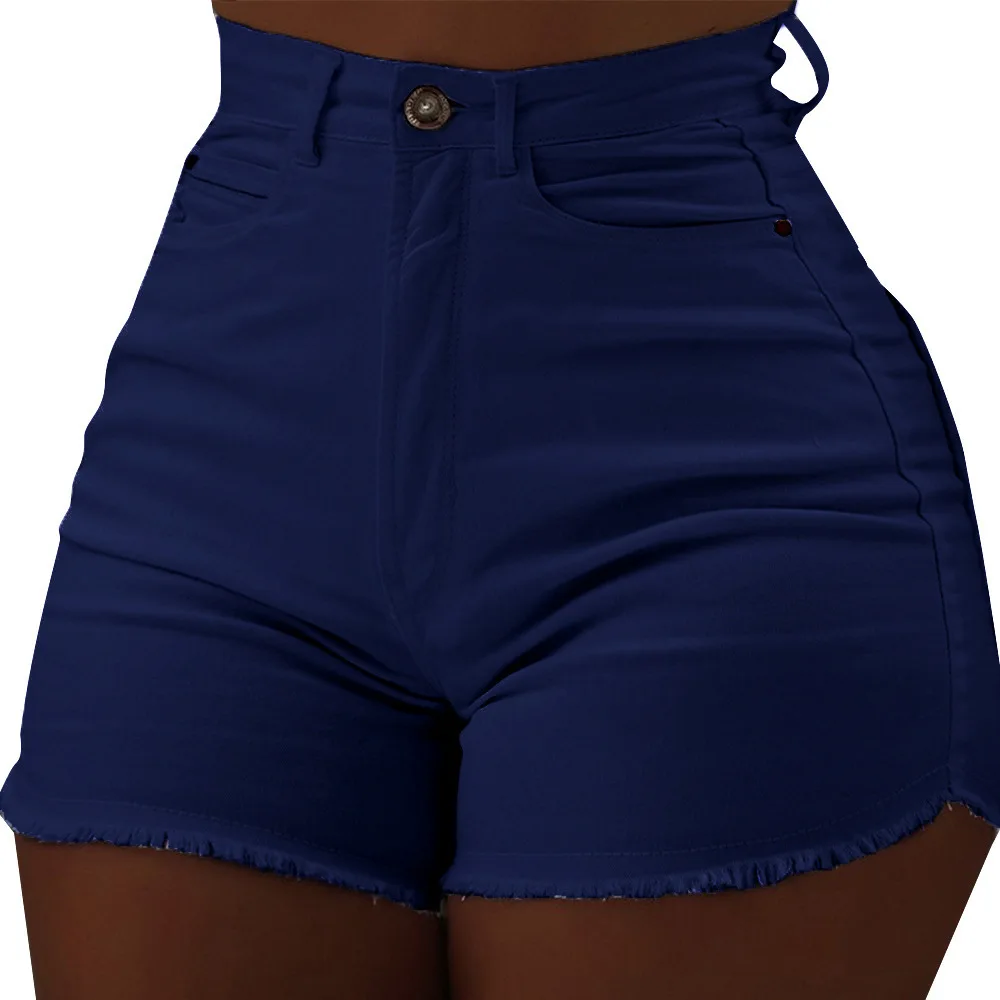 2021 Summer Women Clothing New Hot Leather Pants Solid Slim Pocket Shorts Fashion Lace Jeans Harajuku Plus Size Denim Aesthetic capri clothing