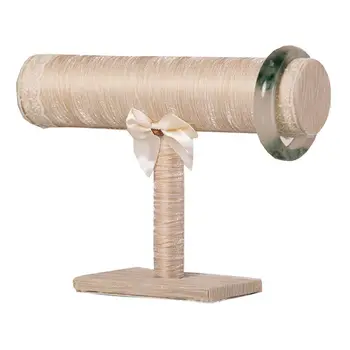 

T-Bar Elegant Rack Bracelet Necklace Stand Champagne Color with Bow Tie Jewelry