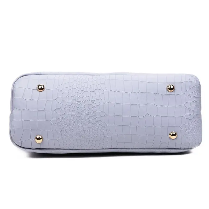 Female Fashion Retro 6pcs/set Solid Color Crack Shoulder Handbags Clutch Lady PU Leather Casual Messenger Bags Women Card Bags