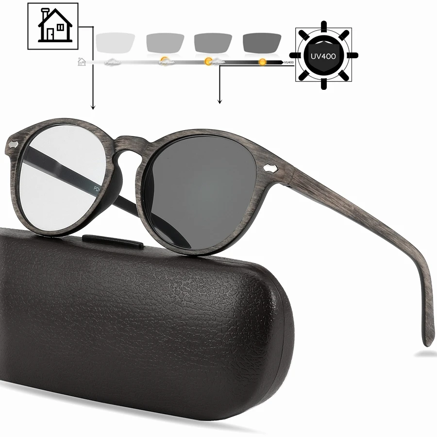 Najtaniej Przejścia okulary fotochromowe okulary do czytania dla mężczyzn nadwzroczność starczowzroczność z dioptrii na świeżym powietrzu okulary do czytania w trybie prezbiopii