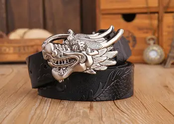 

2020 New Designer Dragon Buckle Belt Men Genuine Leather high quality Luxury Belt for business wild simple