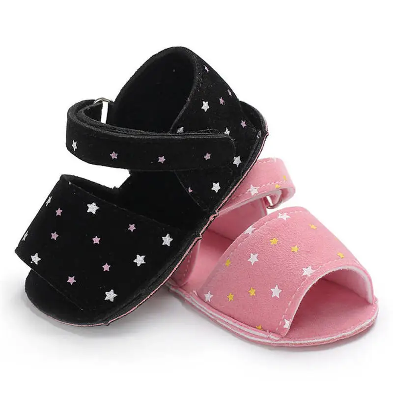 Baby Sandals Girl Boy Comfort Soft Cotton Anti-Slip Sole New Fashion Stars Print Newborn First Walker Infant Toddler Crib Shoes