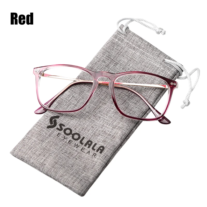 Red SOOLALA, квадратные очки для чтения, мужские очки, солнцезащитные очки, очки для чтения, женские очки для дальнозоркости+ 0,5 0,75 1,0 до 4,0 5,0 6,0 - Цвет оправы: Red