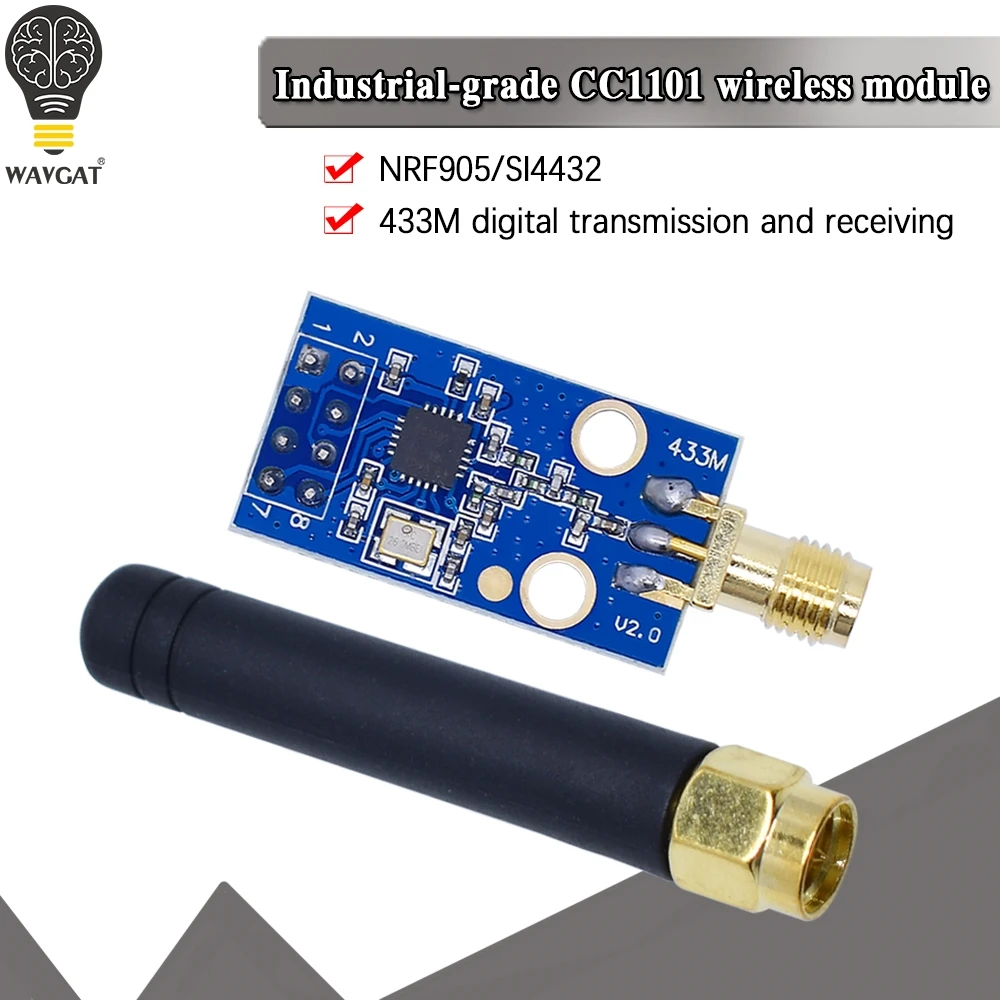 Modulo Wireless Cc1101 Con Modulo Ricetrasmettitore Wireless Antenna Sma Per Arduino 433Mhz Migliora Il Segnale
