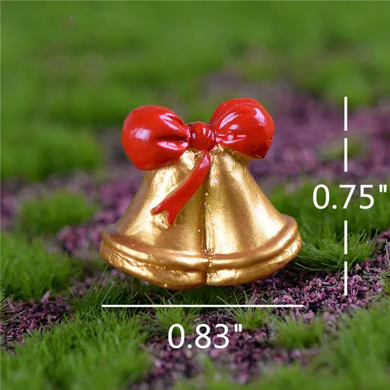 Xmas Bell Рождественская миниатюрная фигурка для украшения гирлянды Санта-Клаус, статуя из смолы, украшение автомобиля, рождественские украшения-игрушка, подарки для детей - Цвет: Xmas Bell