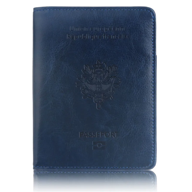 Обложка для паспорта французский популярный стиль качество PU Путешествия бизнес кредитный держатель для карт Обложка на паспорт для документов карта кошелек - Цвет: blue