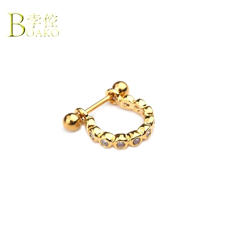 Punk Stainless Steel Cartilage Piercing Earrings Men Eyebrow Lip Nose Ear Bone Piercing Ring Girl Piercing Body Jewelry B5