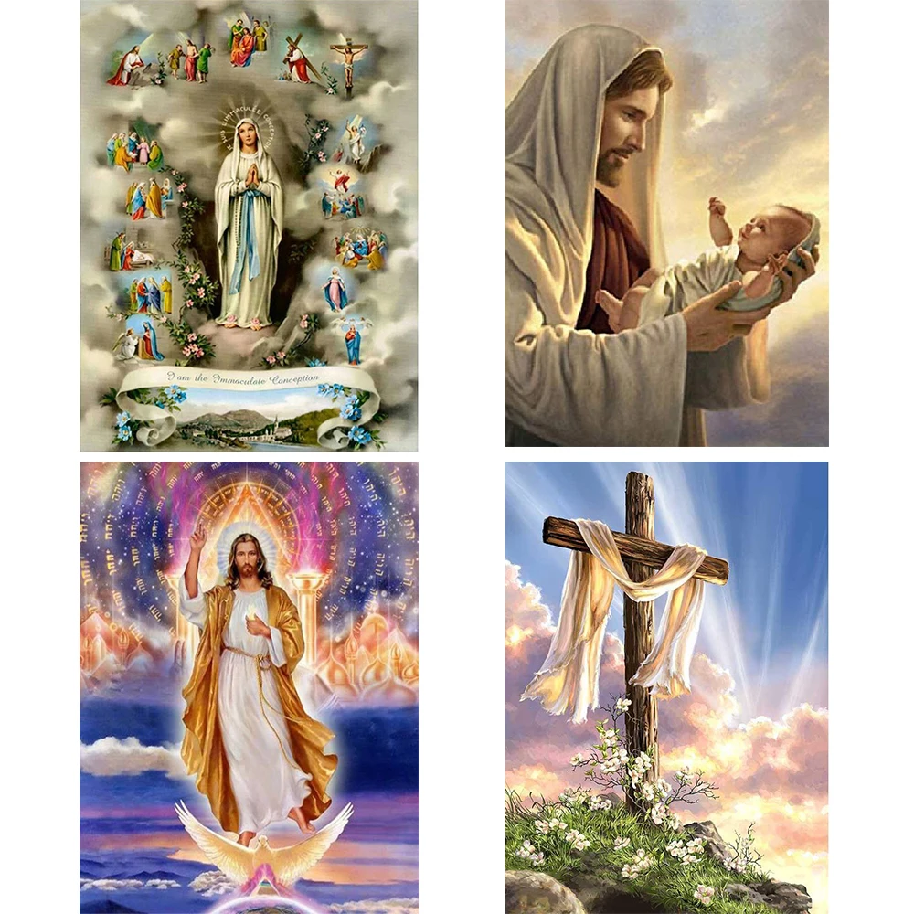 Алмазная картина сделай сам 5D с изображением Иисуса святого подарок ручной