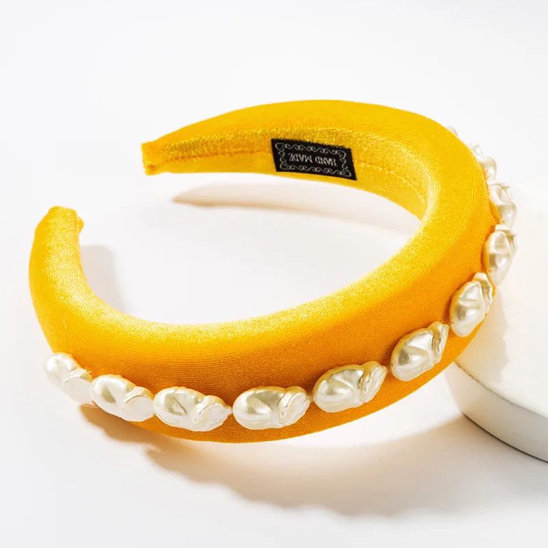 Thick Velvet Headbands for Women, Really Pearl Crown, Headband, 4 cm Headgear, Wide Plastic, Head Adornment Drop Shipping